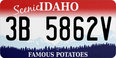 ID license plate 3B5862V