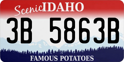 ID license plate 3B5863B