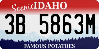ID license plate 3B5863M