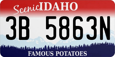ID license plate 3B5863N
