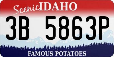 ID license plate 3B5863P