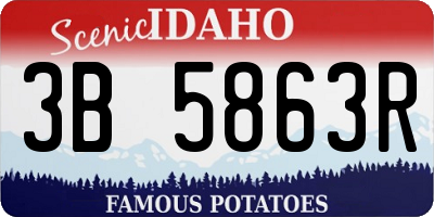 ID license plate 3B5863R