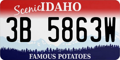 ID license plate 3B5863W
