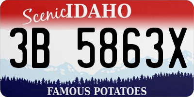 ID license plate 3B5863X