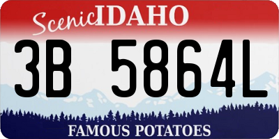 ID license plate 3B5864L