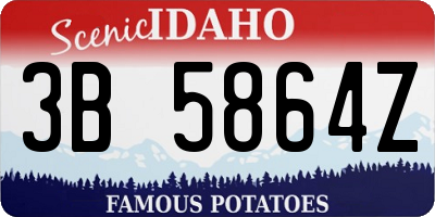 ID license plate 3B5864Z