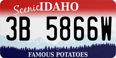 ID license plate 3B5866W