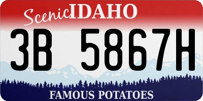 ID license plate 3B5867H
