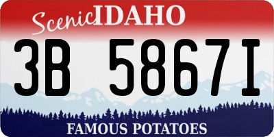 ID license plate 3B5867I