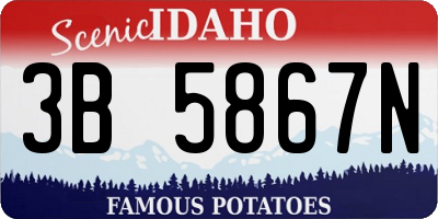 ID license plate 3B5867N