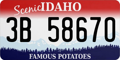 ID license plate 3B5867O