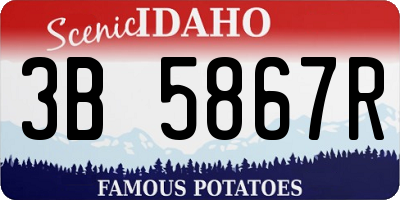 ID license plate 3B5867R