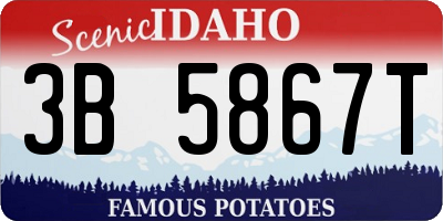 ID license plate 3B5867T