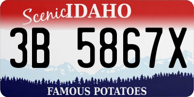 ID license plate 3B5867X