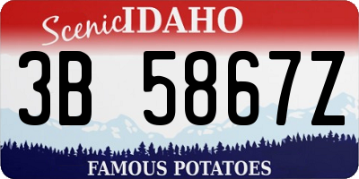 ID license plate 3B5867Z