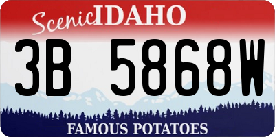 ID license plate 3B5868W