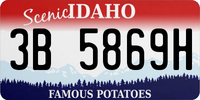 ID license plate 3B5869H