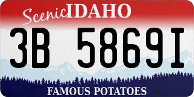ID license plate 3B5869I