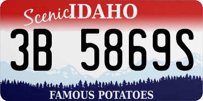 ID license plate 3B5869S