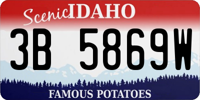 ID license plate 3B5869W