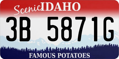 ID license plate 3B5871G