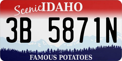 ID license plate 3B5871N