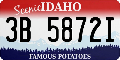 ID license plate 3B5872I
