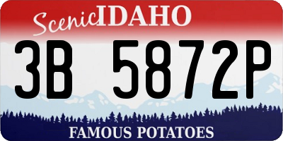 ID license plate 3B5872P