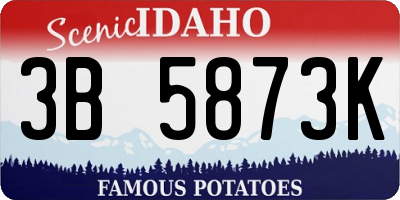 ID license plate 3B5873K