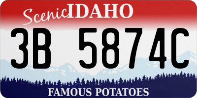 ID license plate 3B5874C