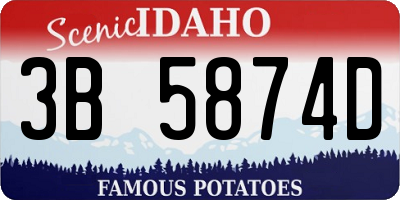 ID license plate 3B5874D