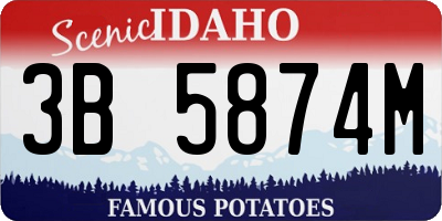 ID license plate 3B5874M