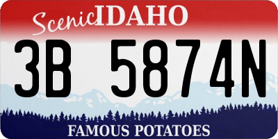 ID license plate 3B5874N