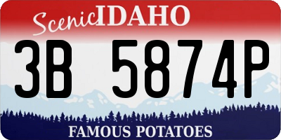 ID license plate 3B5874P
