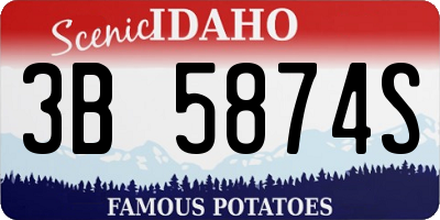 ID license plate 3B5874S