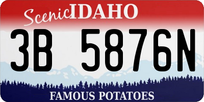 ID license plate 3B5876N