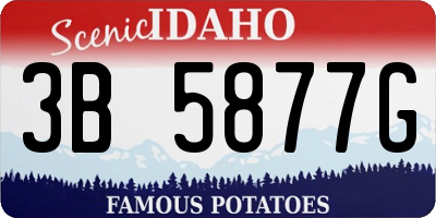 ID license plate 3B5877G