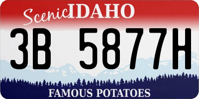 ID license plate 3B5877H