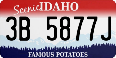 ID license plate 3B5877J