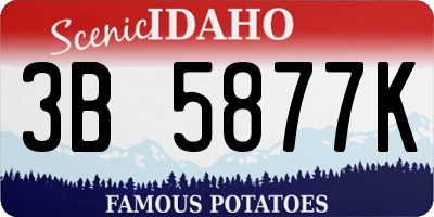 ID license plate 3B5877K