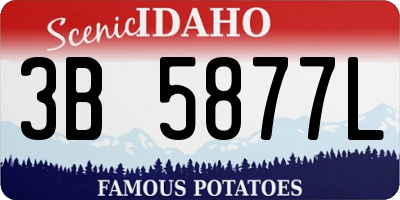 ID license plate 3B5877L