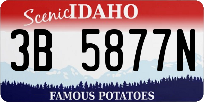 ID license plate 3B5877N