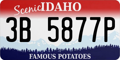 ID license plate 3B5877P