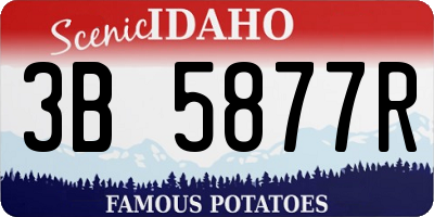 ID license plate 3B5877R