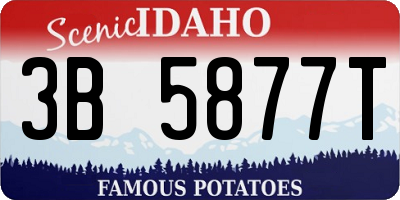 ID license plate 3B5877T