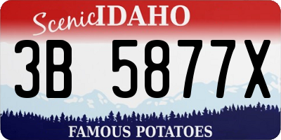 ID license plate 3B5877X
