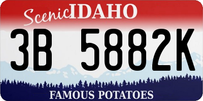 ID license plate 3B5882K