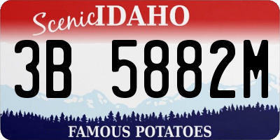 ID license plate 3B5882M