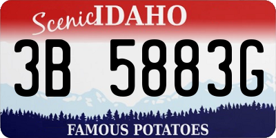 ID license plate 3B5883G
