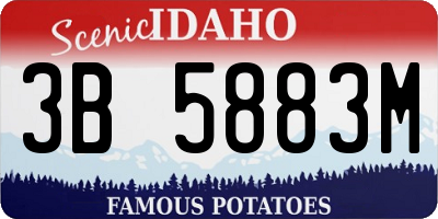 ID license plate 3B5883M